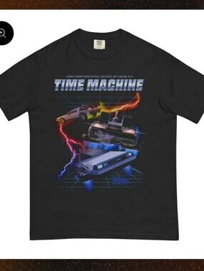 Regal Black Back to the Future Time Machine Graphic 100% Cotton T-Shirt, SizeXXL